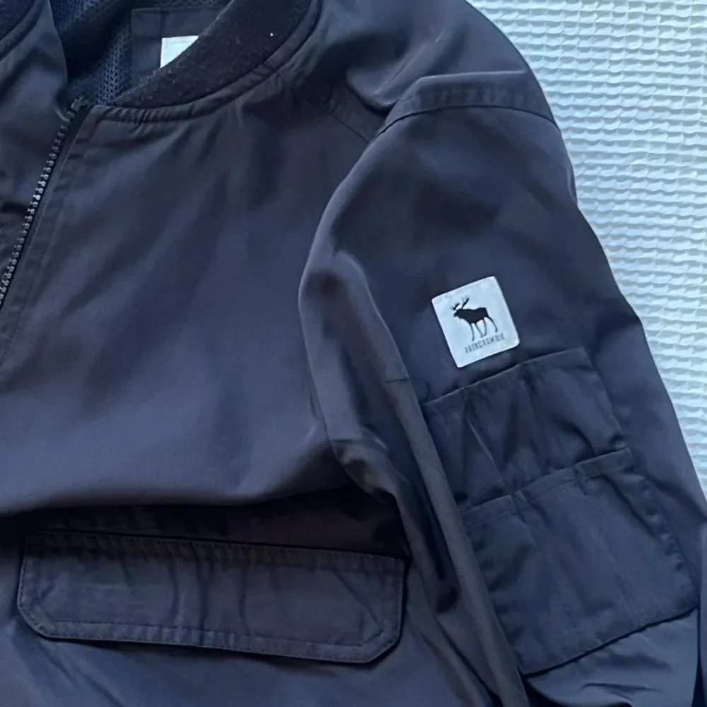 Abercrombie & Fitch Kids Boys Bomber Black Jacket Sz 11/12 (unisex)